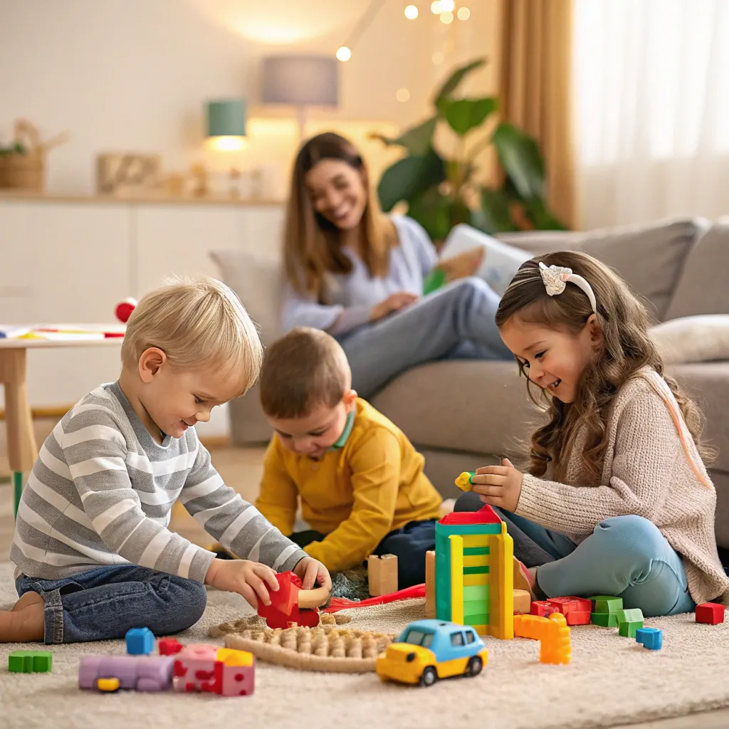 Children playing with toys